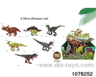 6pcs 12 inch dinosaur with sound