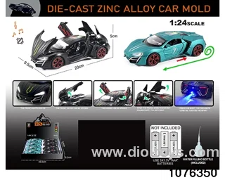 1:24 Alloy Car with Lights & Sound Effects in display box