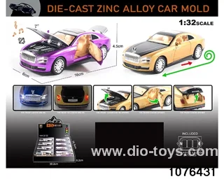 1:32 Alloy Car with Lights & Sound Effects in display box