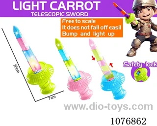 Turnip telescopic sword with light