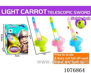 Turnip telescopic sword with light