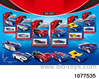 Alloy Small Sports Car (6pcs mixed) in Blister card