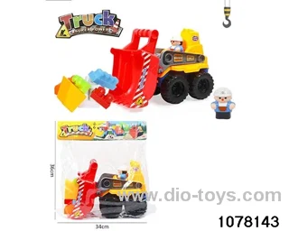 Bulldozer + Building Blocks in PP bag with header