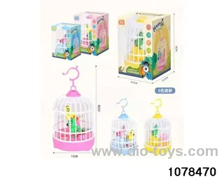 Sound and light birdcage (single bird in cage) in window box