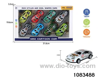 pull back tin car in window box