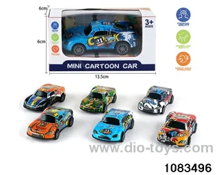 pull back tin car in window box