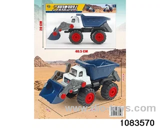 Skidding construction vehicle in opp bag