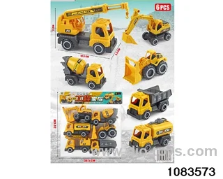 Skidding construction vehicle in PP bag with header