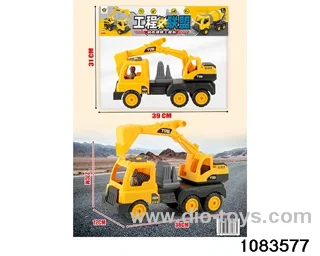 Skidding construction vehicle in PP bag with header
