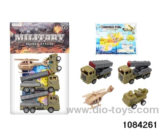 Pull Back Military Car Set in PP bag with header