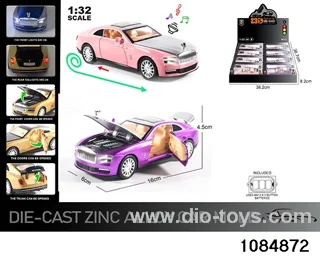 1:32 Alloy Car with Lights & Sound Effects in display box