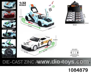 1:32 Alloy Car with Lights & Sound Effects in display box