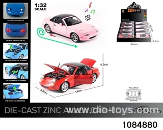 1:32 Alloy Car with Lights & Sound Effects in display box