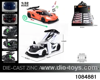 1:32 Alloy Car with Lights & Sound Effects in display box