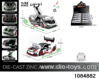 1:32 Alloy Car with Lights & Sound Effects in display box