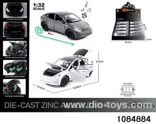 1:32 Alloy Car with Lights & Sound Effects in display box