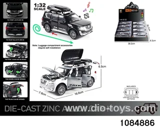 1:32 Alloy Car with Lights & Sound Effects in display box