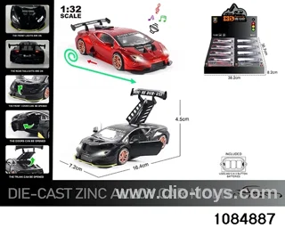 1:32 Alloy Car with Lights & Sound Effects in display box