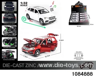 1:32 Alloy Car with Lights & Sound Effects in display box