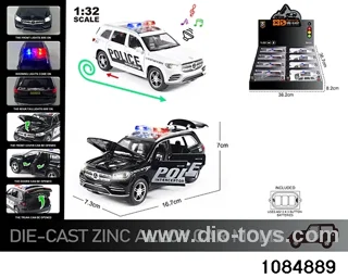1:32 Alloy Car with Lights & Sound Effects in display box