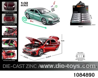 1:32 Alloy Car with Lights & Sound Effects in display box