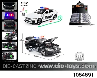 1:32 Alloy Car with Lights & Sound Effects in display box