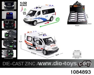 1:32 Alloy Car with Lights & Sound Effects in display box