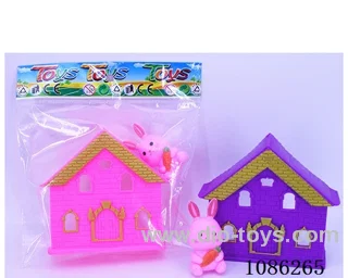 Medium Rabbit and House (2 color house mixed)