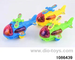 Pull-string cartoon aeroplane in opp bag