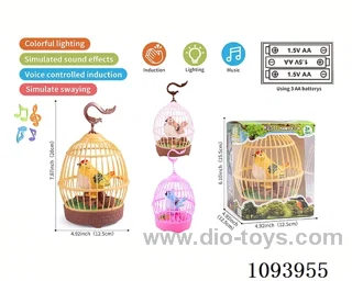 sound control birdcage with 1 bird/action/light/music