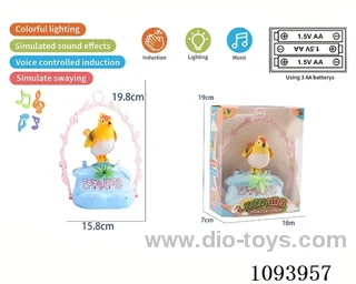 sound control birdcage with 1 bird/action/light/music