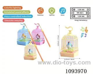Lantern sound control birdcage with 1 bird/action/light/music