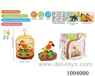 Self-mounted parrot Cage (voice control, light, music, action)