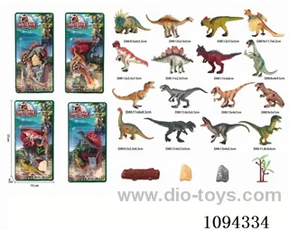 4 Medium Solid Dinosaurs 6 Accessories (4 Mixed)