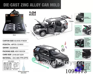 1:24 Zinc alloy double spray light sound Toyota Sequoia model 8 pieces/display box