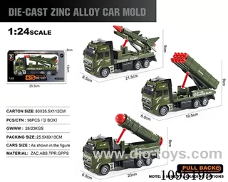 1:24 Zinc alloy military series (Katyusha rocket launcher/round head missile vehicle/rocket missile vehicle) 3 mixed