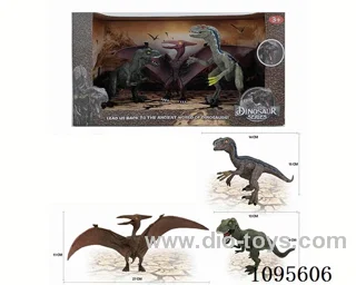 SOLID DINOSAUR (PTEROSAUR, VELOCIRAPTOR, CROUCHING TYRANNOSAURUS REX) CPC