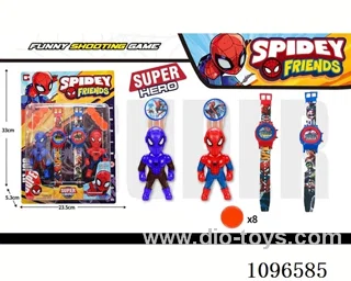 Spider-man doll 2+electronic chronograph watch 2 + catapult round missiles