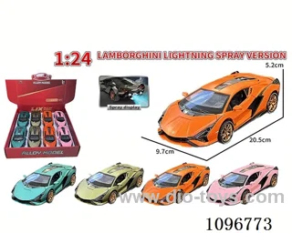 1:24 sliding alloy car with light/music/spray