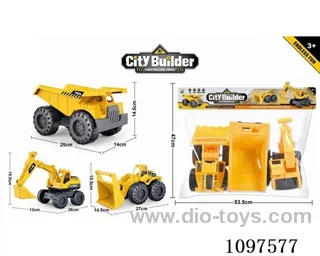 Extra-large excavator + extra-large bulldozer + extra-large truck