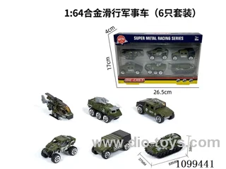 1:64 sliding alloy car 6PCS