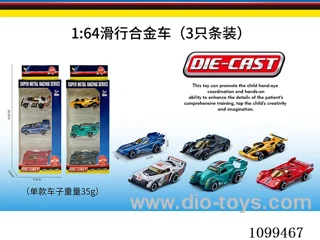 1:64 sliding alloy car 3PCS