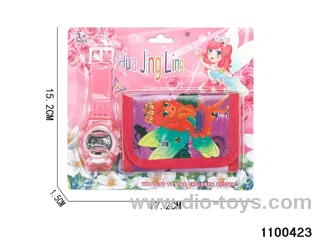 Wallet + electronic watch in Blister card