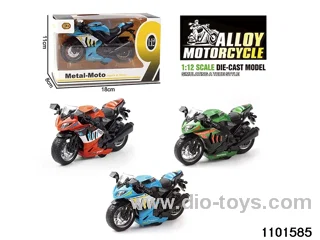 1:12 Alloy Musical pull back Motorbike in window box