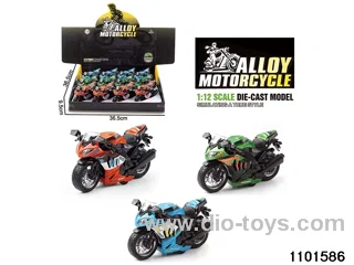 1:12 Alloy Musical pull back Motorbike in display box