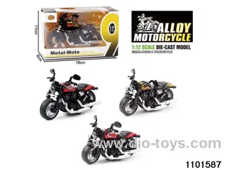 1:12 Alloy Musical pull back Motorbike in window box
