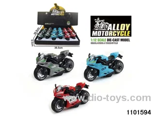 1:12 Alloy Musical pull back Motorbike in display box