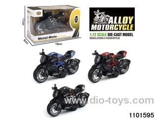 1:12 Alloy Musical pull back Motorbike in window box
