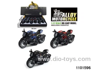 1:12 Alloy Musical pull back Motorbike in display box