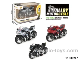 1:12 Alloy Musical pull back Motorbike in window box